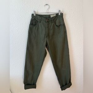 Eddie Bauer Olive Green High Rise Straight Leg Jeans 100% Cotton Vintage  Sz 6